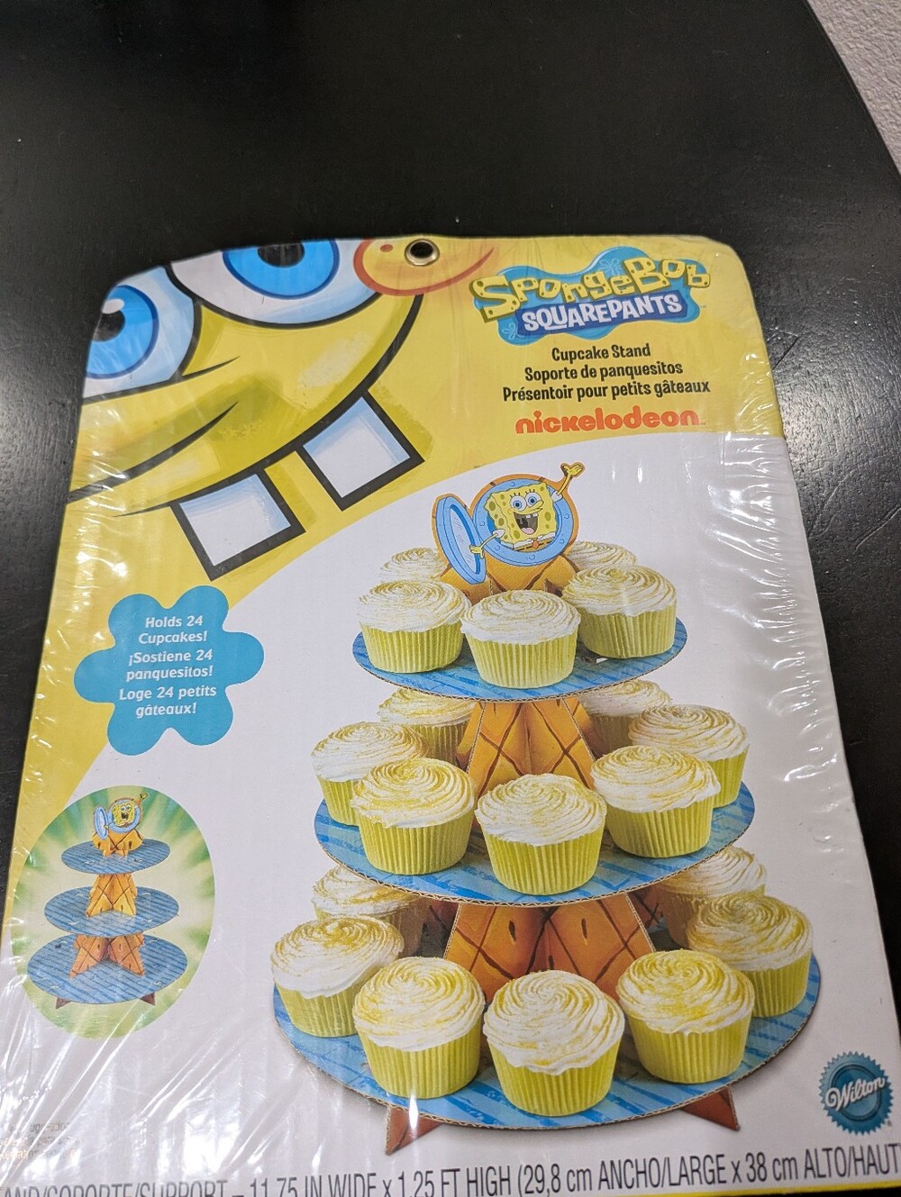 Nickelodeon Sponge Bob 24 Cupcake Stand Holder 3 Tiered  Party, 1.25' Tall